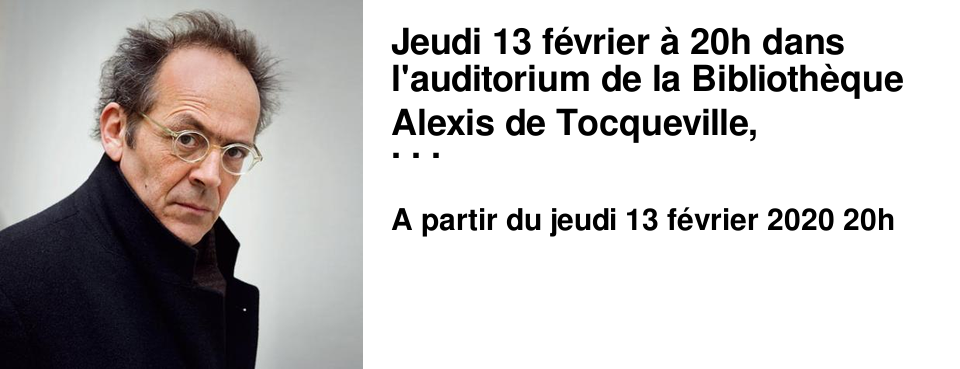 Jeudi 13 f�vrier � 20h dans l'auditorium de la Biblioth�que Alexis de Tocqueville, Rencontre avec Bernard Stiegler autour des questions de la d�mocratie et du num�rique. Entr�e libre sans r�servation. A l'initiative de l'association D�mosth�ne et de la Soci�t� Normande de Philosophie.